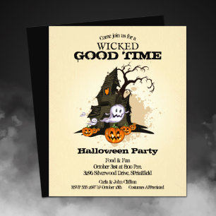 Flyer Casa Embrujada de Bajo Presupuesto Halloween