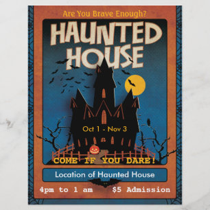 Flyer Casa Embrujada de Halloween