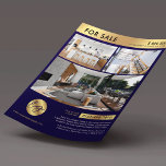 Flyer Casa En Venta Renta Inmueble Naval De Comercializa<br><div class="desc">Volante de marketing de la Marina y Oro Real Estate For Sale con espacio para su logo y 3 fotos de propiedades. Este folleto de marketing de propiedades profesionales presenta un diseño de oro falso con fondo azul y espacio para el texto de su personalizado y detalles de la propiedad....</div>