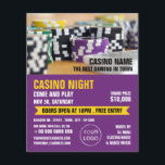 Flyer Casino Chips, Casino Night, Gaming Industry<br><div class="desc">Casino Chips,  Casino Night,  Gaming Industry Advertising Flyers By The Business Card Store.</div>
