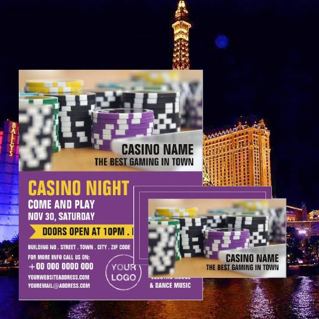Flyer Casino Chips, Casino Night, Gaming Industry (Subido por el creador)