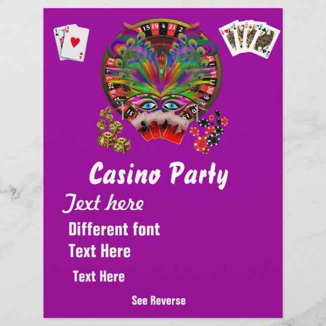 Flyer Casino Themes Masquerade 1 Ver Notas (Frente)