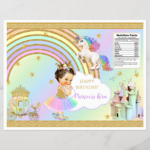 Flyer Castillo de la princesa unicornio arcoiris bolsa d