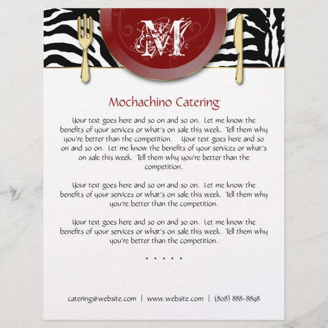 Flyer Catering Cutlery Zebra Red (Frente)