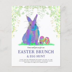 Flyer Caza de huevos de conejo de Pascua y Brunch