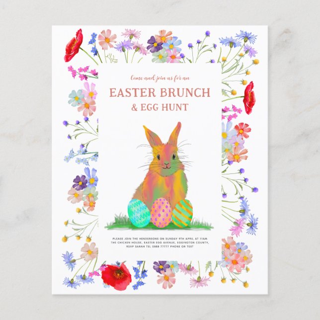 Flyer Caza de huevos de conejo de Pascua y presupuesto p (Frente)