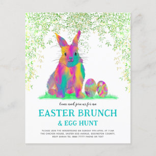 Flyer Caza de huevos de conejo de Pascua y Verde azulado