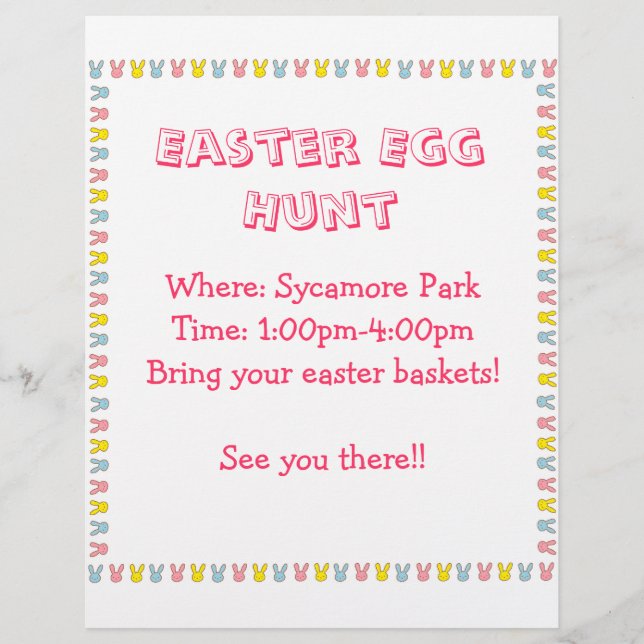 Flyer Caza de huevos de Pascua (Frente)