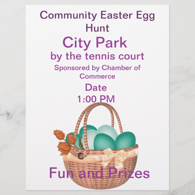 Flyer Caza de huevos de Pascua (Frente)