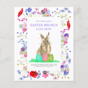 Flyer Caza de Huevos de Pascua Brunch de Primavera Conej