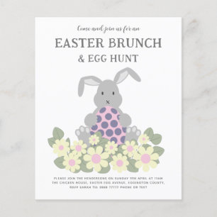 Flyer Caza de Huevos de Pascua Brunch de Primavera Conej