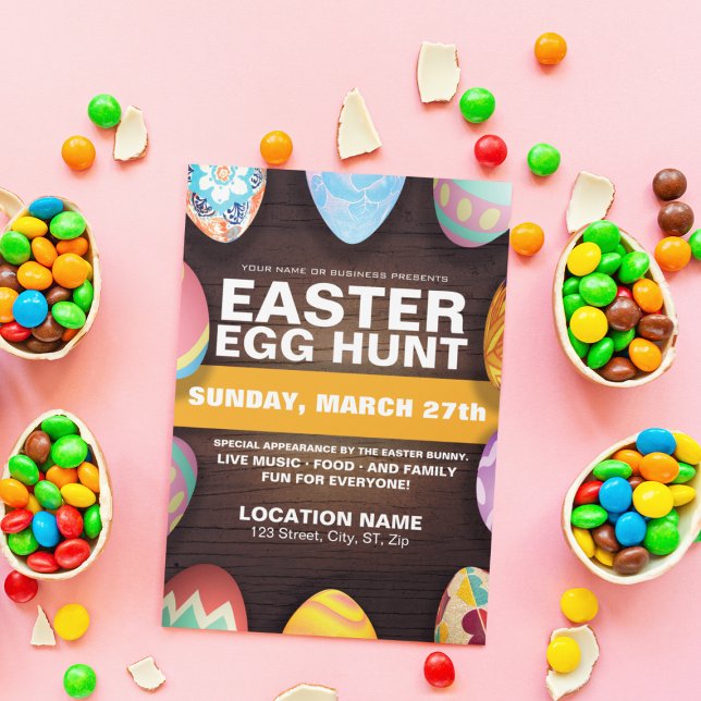 Flyer Caza de huevos de Pascua con huevos de Pascua (Subido por el creador)