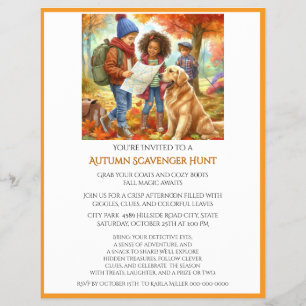 Flyer Caza De Pasajeros De Otoño Para Niños