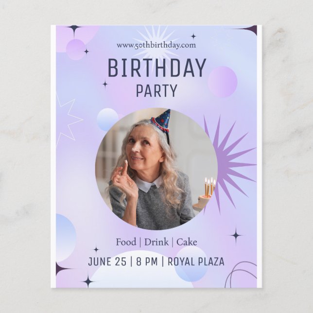 Flyer Celebración de cumpleaños número 50, Foto cumpleañ (Frente)