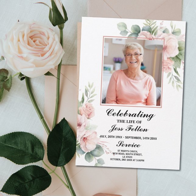 Flyer Celebración de la Orden Funeral del Servicio Flor  (Subido por el creador)