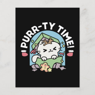 Flyer Celebración de los navidades con un gato moro