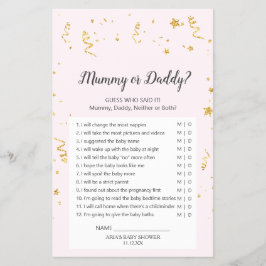 Flyer Celebración de Oro en Juego de Mamá o Papá de Rosa
