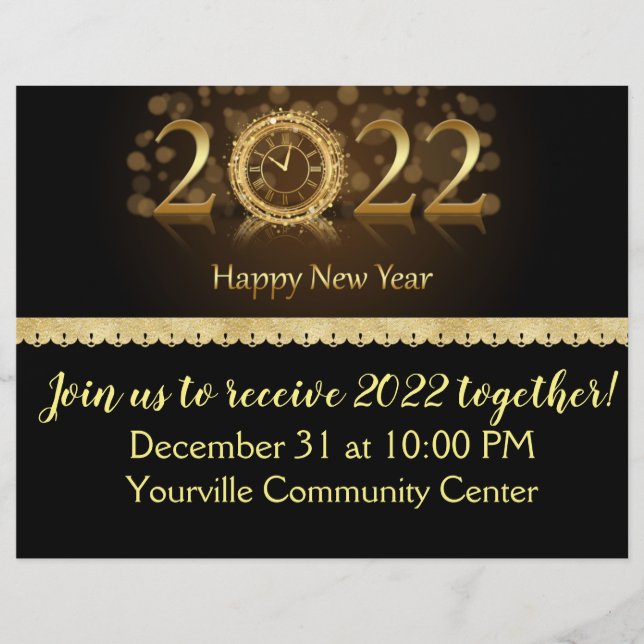 Flyer Celebración del Año Nuevo 2022 (Frente)