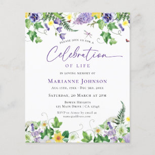 Flyer Celebración floral presupuestal del funeral de la