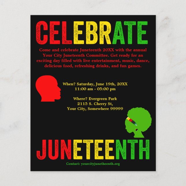 Flyer Celebrar el 11 de junio Día de la Libertad Verde A (Frente)