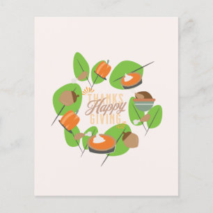 Flyer Cena de Acción de Gracias Turquía Calabaza Caída V