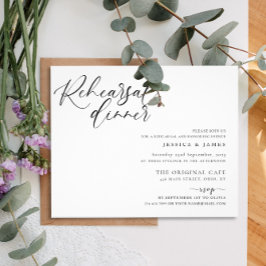 Flyer Cena de ensayo de Boda blanco y negro de presupues