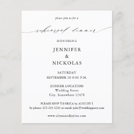 Flyer Cena de ensayo elegante y económica en blanco y ne