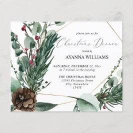 Flyer Cena de Navidades de vino y bayas de invierno con