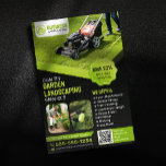 Flyer Cercanías verdes y negras de cultivo de césped<br><div class="desc">Esta llamativa plantilla de volante de jardín paisajista está diseñada para ayudarle a atraer nuevos clientes y aumentar sus ventas. Muestra tus servicios, resalta ofertas especiales como descuentos y observa que tu negocio crece. El diseño del personalizable le permite añadir fácilmente la información, el logotipo y las imágenes de su...</div>