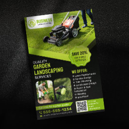 Flyer Cercanías verdes y negras de cultivo de césped