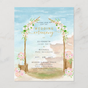 Flyer Ceremonia de Boda costero de BUDGET Beach Invitan