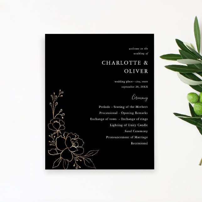 Flyer Ceremonia de Boda floral con lluvia de oro presupu (Subido por el creador)