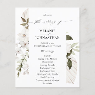 Flyer Ceremonia de Boda Floral del Boho Blanco Presupues