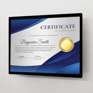Flyer Certificado Azul de Reconocimiento
