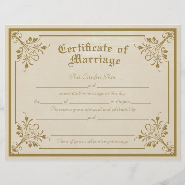 Flyer Certificado de matrimonio (Frente)