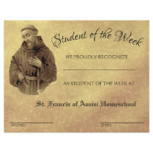 Certificado escolar de Premio Católico al Logro