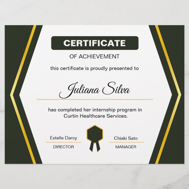 Flyer Certificate of Acheivement Template (Frente)