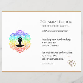 Flyer Chakra blanca Foto de Reiki Horizontal con energía