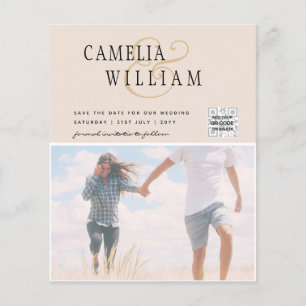 Flyer Champán Rubor FOTO Invitación a la boda QR Código