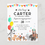 Flyer Cheap Let's Pawty Fiesta Kids Puppy Dog Birthday<br><div class="desc">Pintamos a Fiestas de animales niños con porras de perro cumpleaños</div>