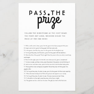 Flyer Cheap Pass el premio juego de Baby Shower simple
