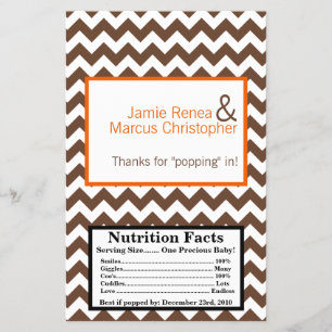 Flyer Chevron Naranja marrón del envolvimiento de palomi