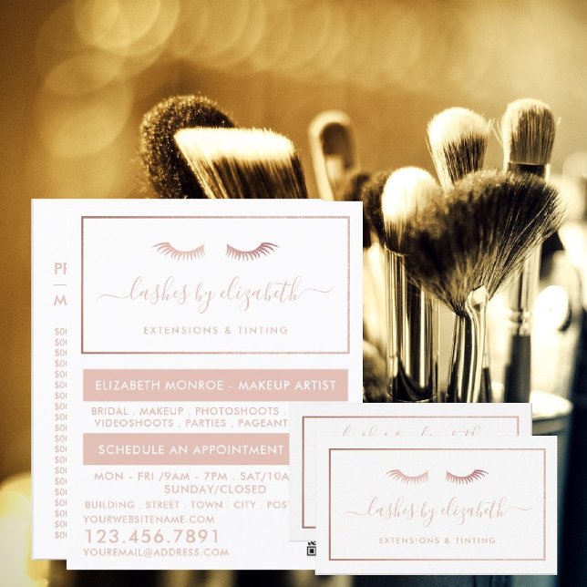 Flyer Chic Rose Gold Foil Lashes Beauty Makeup Artist (Subido por el creador)