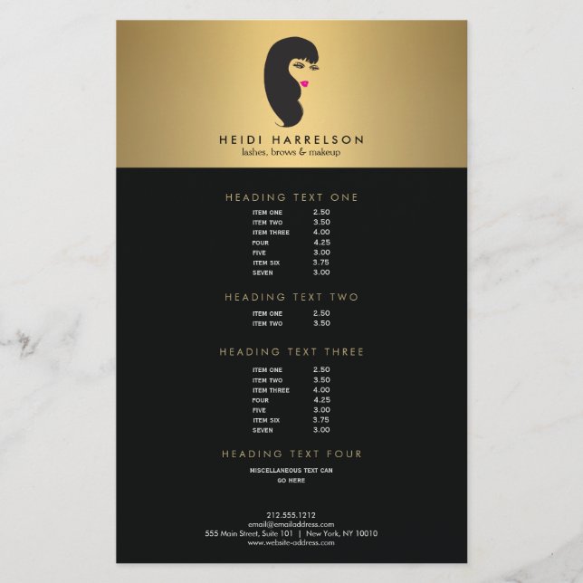 Flyer Chica con latigazos en falso viajero de belleza do (Frente)