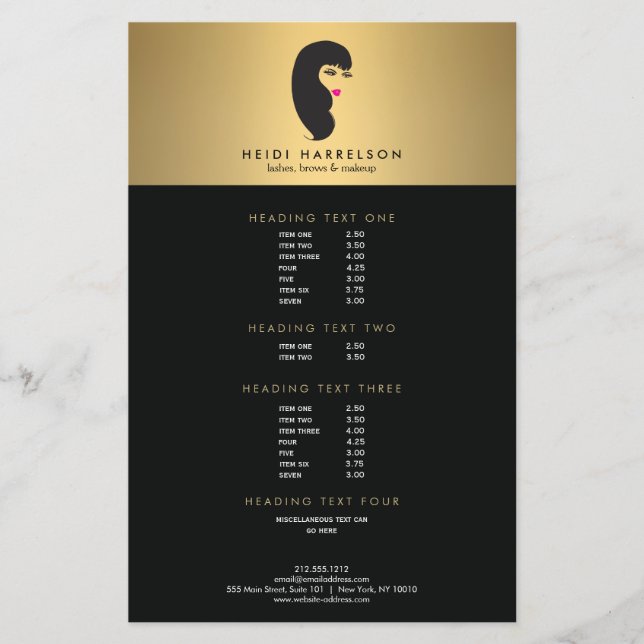 Flyer Chica con latigazos en falso viajero de belleza do (Frente)