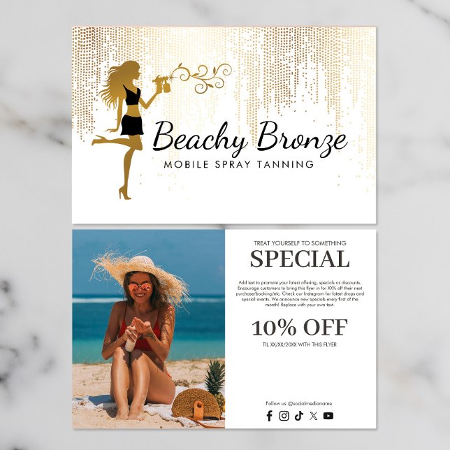 Flyer Chica De Belleza Oro Bronce Rain Patrón de rociado (Subido por el creador)