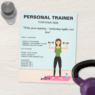 Flyer Chica de Entrenamiento Chica de Fitness Entrenador