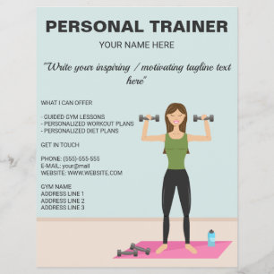 Flyer Chica de Entrenamiento Chica de Fitness Entrenador