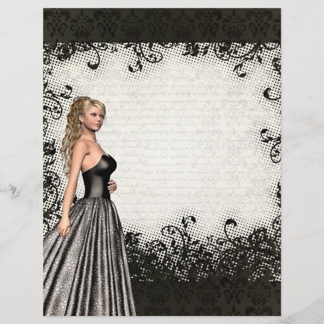 Flyer Chica de prom con vestido negro (Frente)