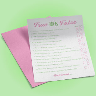 Flyer Chica náutico Baby Shower Juego falso verdadero